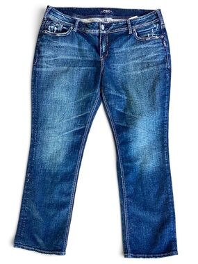 SILVER JEANS Elyse Straight Jeans Sz 16 L29 Stretchy